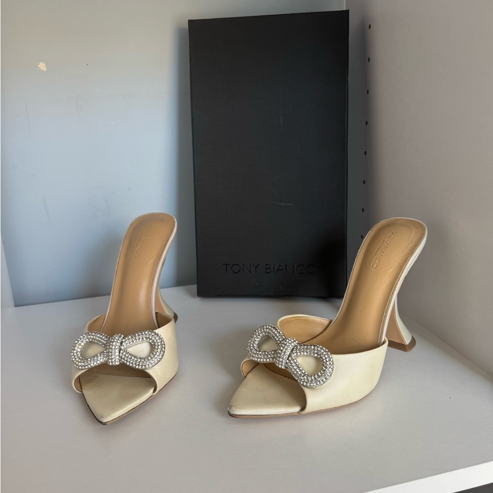 Tony Bianco White Satin Montana Heels